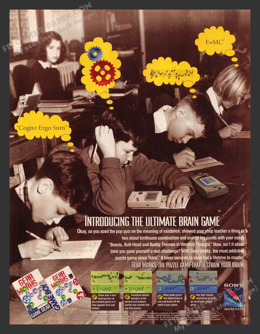 Gear Works Sega Video Game 1990s Print Advertisement Ad 1993 Fetch the Paper!