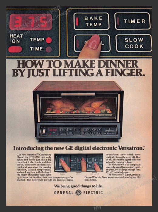 1980 General Electric Digital Electronic Versatron Print Advertisement Ad