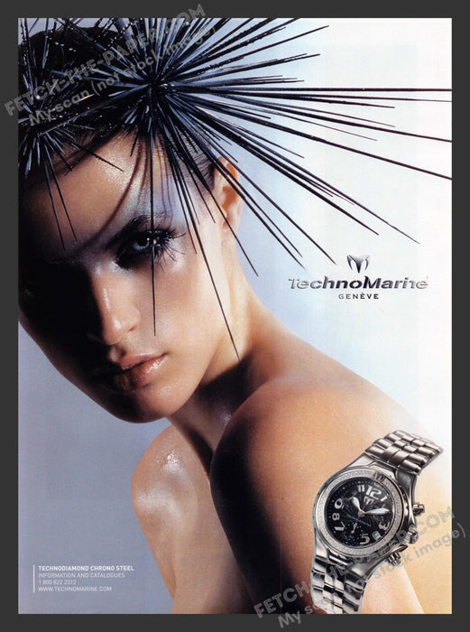 2005 Print Advertisement Geneve Watches TechnoMarine Technodiamond Chrono Ad.