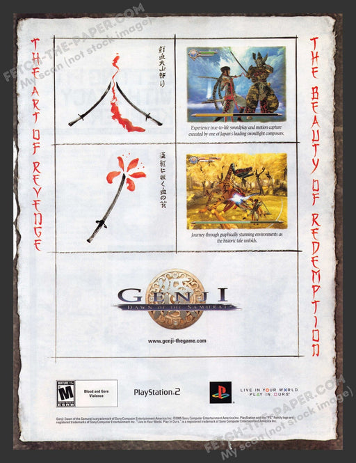 2005 Print Advertisement Genji: Dawn of the Samurai Video Game Ad.