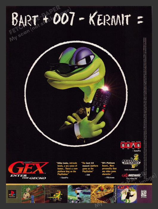 1998 Gex Enter the Gecko Video Game Print Advertisement