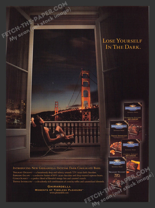 2007 Print Advertisement Ghirardelli Candy San Francisco Golden Gate Bridge Ad.