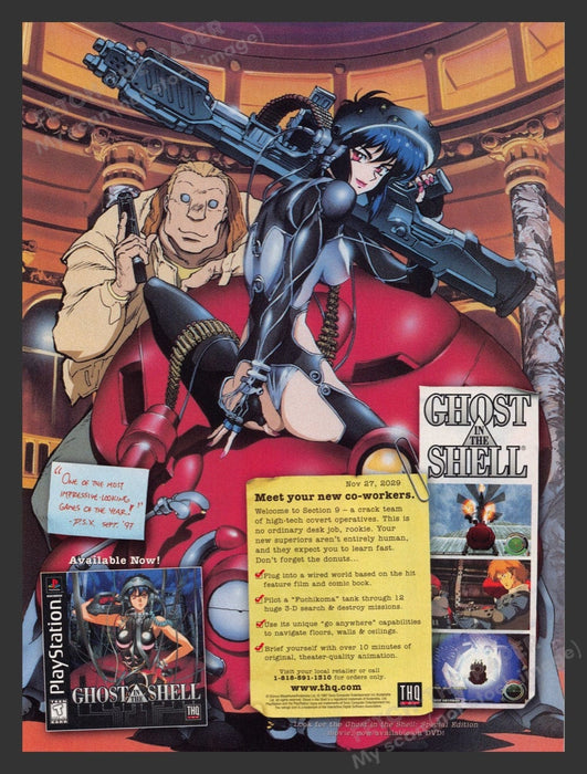1997 Ghost in a Shell "Meet your new co-worker" Video Game Print Advertisement