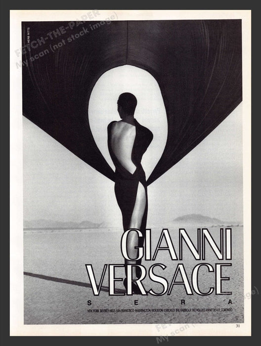 1990 Gianni Versace Sera Herb Ritts Fashion Model Print Advertisement Ad