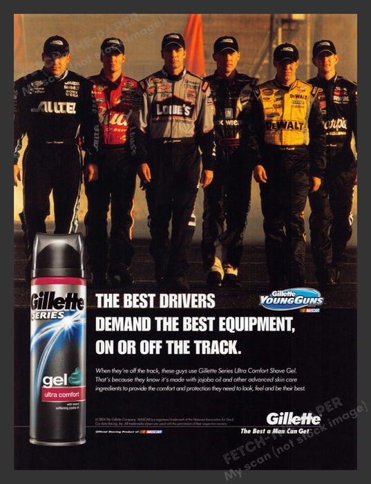 2004 Gillette Series Gel Nascar Drivers Print Advertisement Ad
