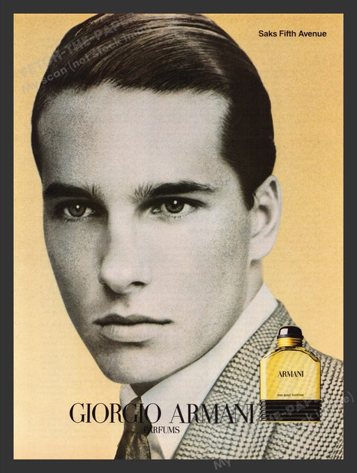 1989 Giorgio Armani Cologne Old Timey Photo Look Print Advertisement Ad