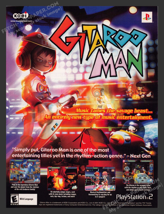 2002 Print Advertisement Gitaroo Man Video Game Ad.