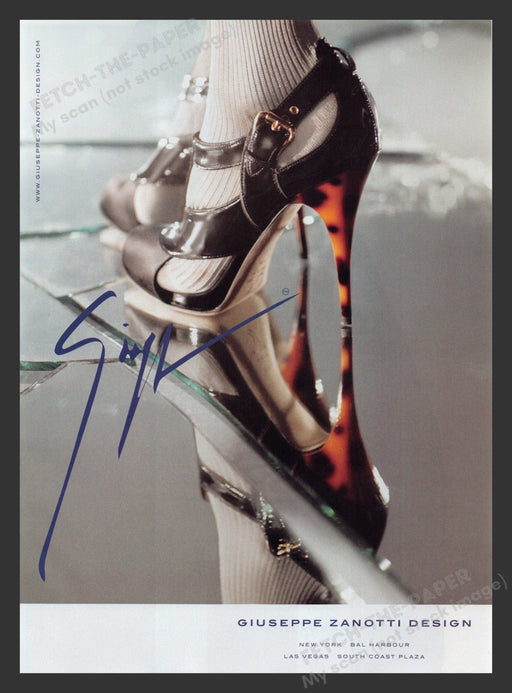 Giuseppe Zanotti 2000s Print Advertisement 2007 Stiletto Heels Mirror Shoes Fetch the Paper!