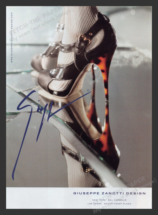 Giuseppe Zanotti 2000s Print Advertisement 2007 Stiletto Heels Mirror Shoes Fetch the Paper!