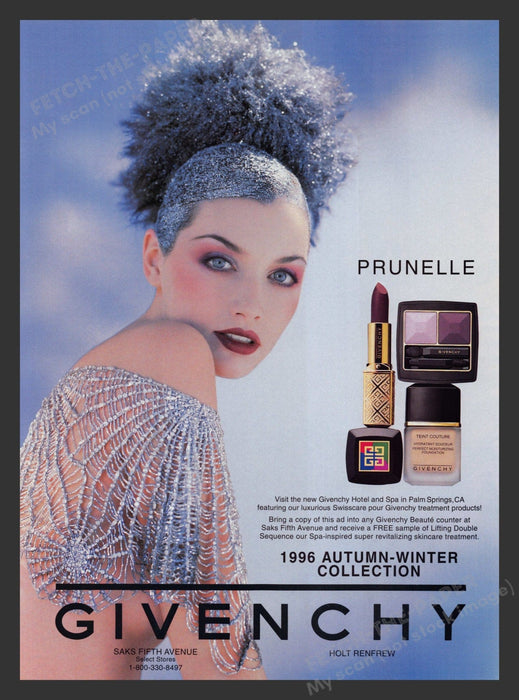 Givenchy Cosmetics Prunelle Frosty Model 1990s Print Advertisement Ad 1996 Fetch the Paper!
