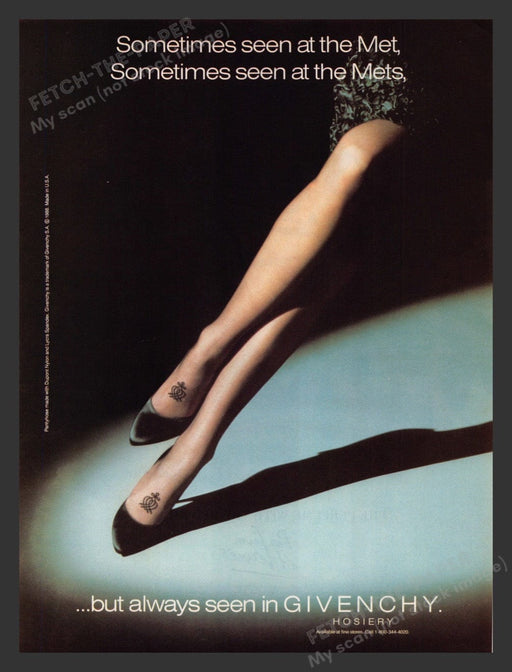 1988 Givenchy Hosiery Sexy Legs Print Advertisement Ad