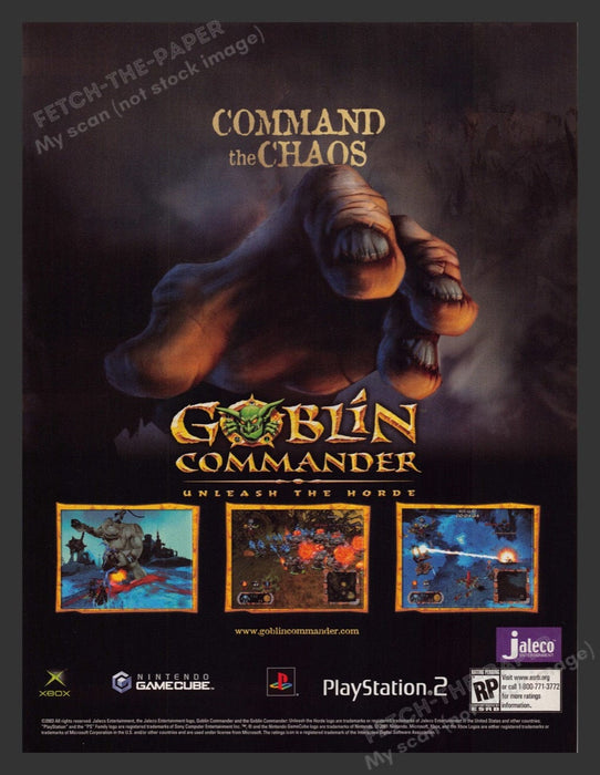 2003 Goblin Commander: Unleash the Horde Video Game Print Advertisement