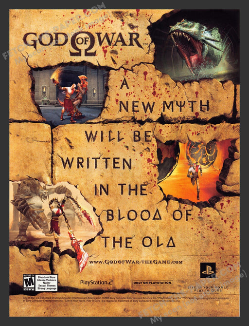 2005 Print Advertisement God of War Video Game Ad.