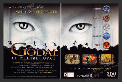 2001 Godai Elemental Force Video Game Print Advertisement (2 Pages)