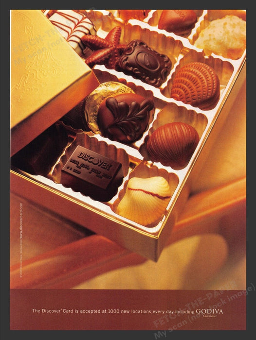 2000 Godiva Chocolates with Discover Card Print Advertisement Ad
