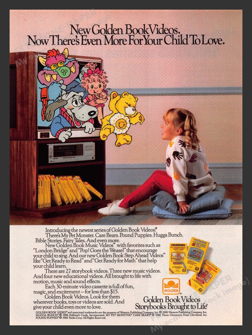 1986 Golden Book Videos Storybooks Brought to Life Print Advertisement Ad