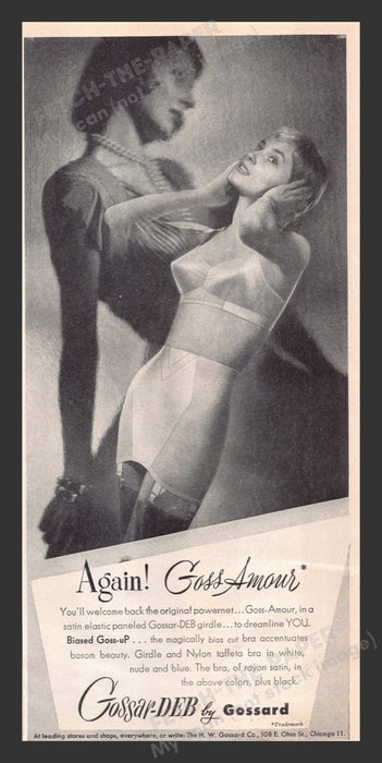 1948 Gossard Gossar-Deb Lingerie Girdle Print Advertisement Ad