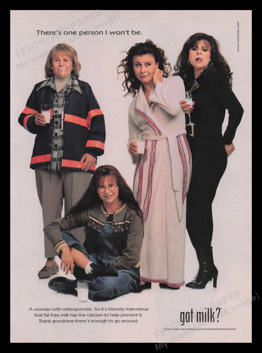 Got Milk? 2000s Print Advertisement 2000 Tracey Ullman Actress Actor Fetch the Paper!