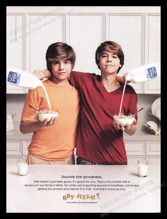 Got Milk? 2000s Print Advertisement Ad 2010 Sprouse Brothers Twin Actors Fetch the Paper!