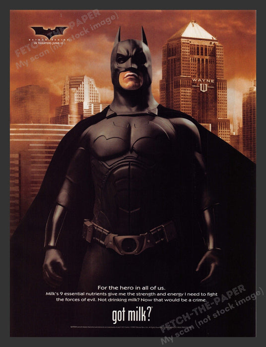 2005 Got Milk? Batman Print Advertisement Ad