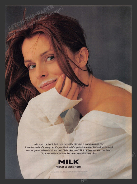 Got Milk? Natassja Kinski Actress 1990s Print Advertisement 1995 Fetch the Paper!