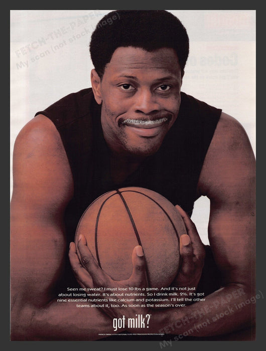 2000 "Got Milk?" Patrick Ewing Basketball Athlete Print Advertisement Ad.