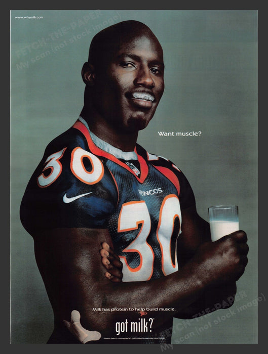 2000 "Got Milk?" Terrell Davis Football Athlete Print Advertisement Ad.
