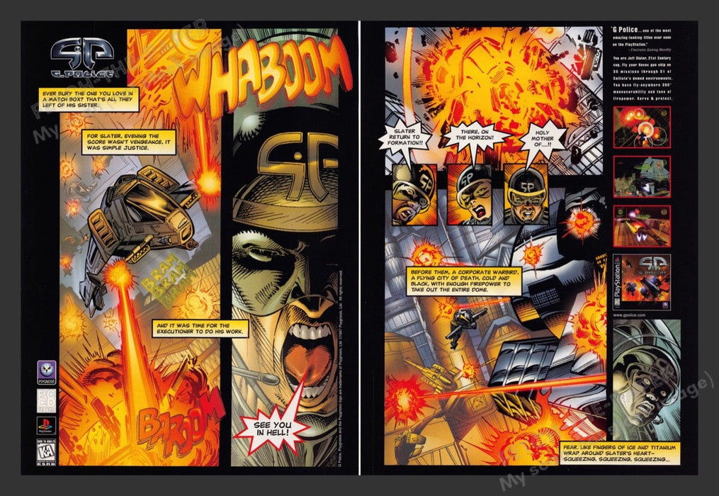 1997 GP G. Police Video Game Print Advertisement (2 Pages)