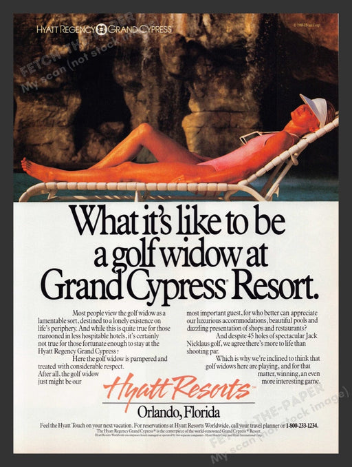 1989 Grand Cypress Resort Hyatt Orlando, FL Golf Widdow Print Advertisement Ad