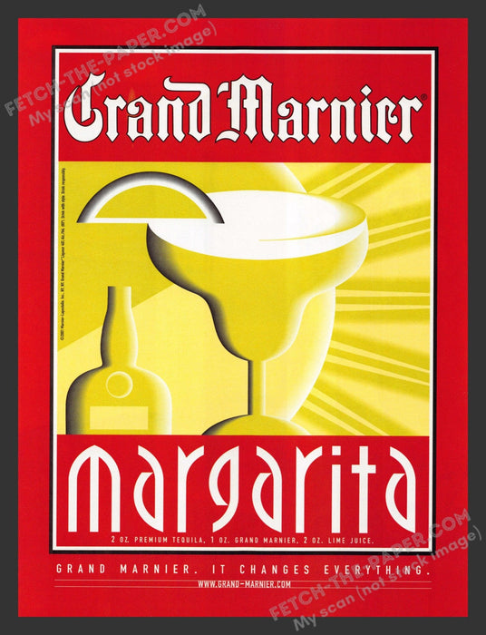2001 Grand Marnier Margarita Alcohol Recipe Print Advertisement.