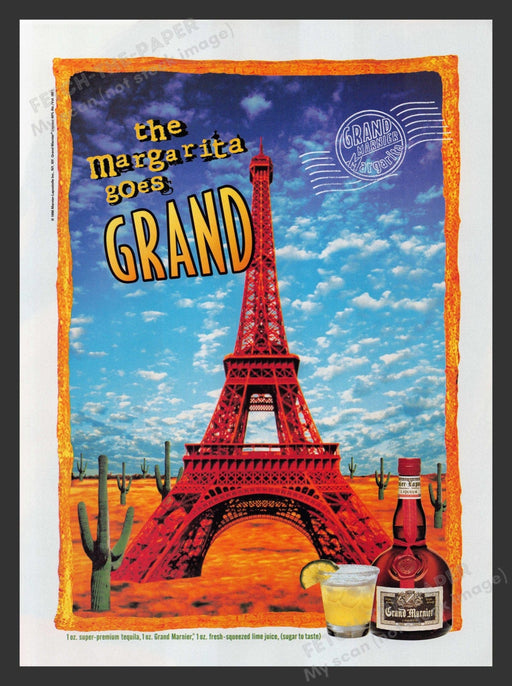 Grand Marnier Margarita Desert Eiffel Tower 1990s Print Advertisement Ad 1996 Fetch the Paper!