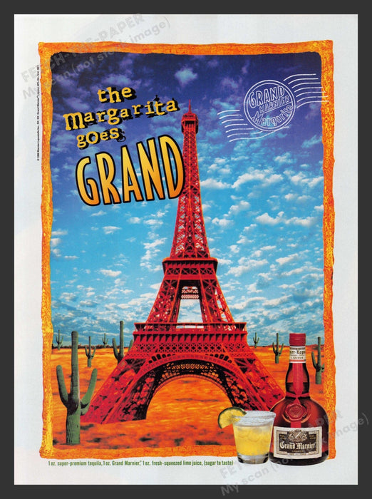 Grand Marnier Margarita Desert Eiffel Tower 1990s Print Advertisement Ad 1996 Fetch the Paper!