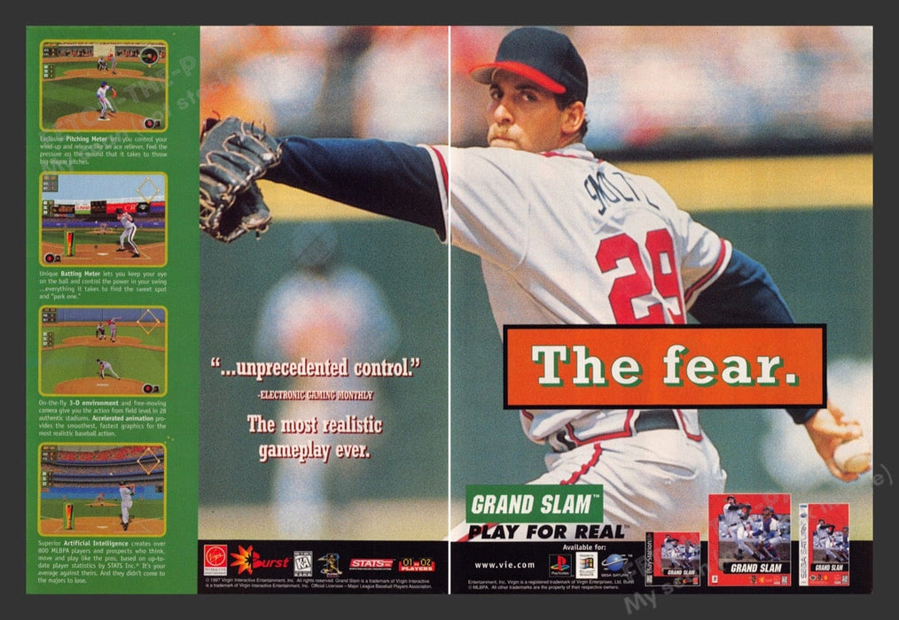 1997 Grand Slam Baseball Video Game Print Advertisement (2 Pages)