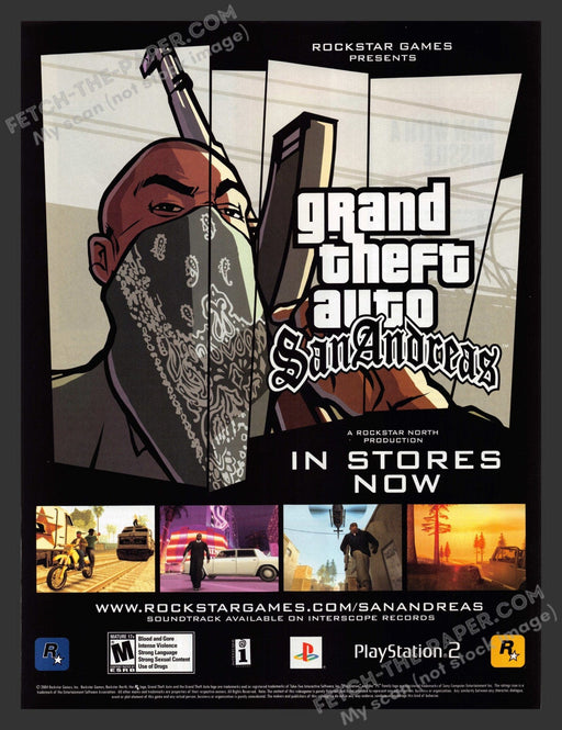 2005 Print Advertisement Grand Theft Auto: San Andreas Gangster Video Game Ad.
