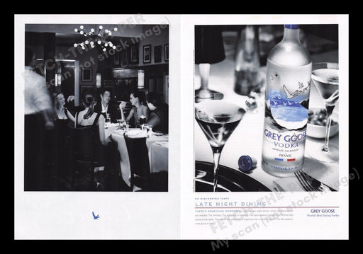 Grey Goose Vodka 2000s Print Advertisement (2 pages) 2008 Table Restaurant Fetch the Paper!