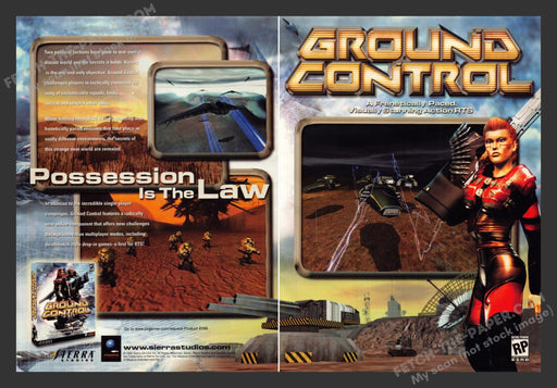 2000 Print Advertisement 2 Page Ground Control Video Game Ad.