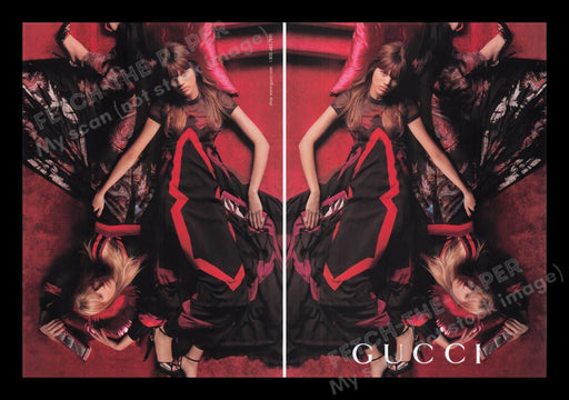 Gucci 2000's Print Advertisement Ad (2 pages) 2007 Clothing Model Reflection Fetch the Paper!