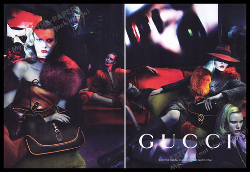 Gucci Clothing & Accessories 2000s Print Advertisement (2 pages) 2011 Models Fetch the Paper!