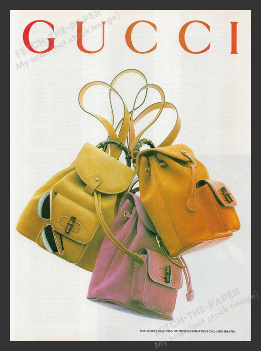 Gucci Handbag Promo 1990s Print Advertisement 1994 Fetch the Paper!