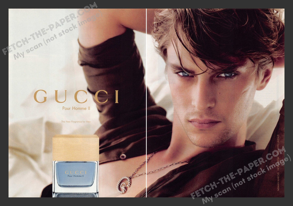 2007 Print Advertisement 2 Page Gucci Pour Homme II Cologne for Men Ad.