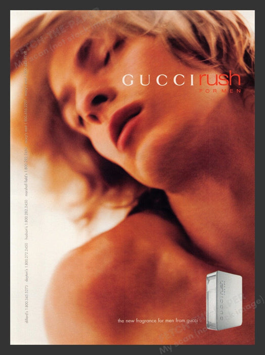 2000 Gucci Rush for Men Cologne Print Advertisement Ad