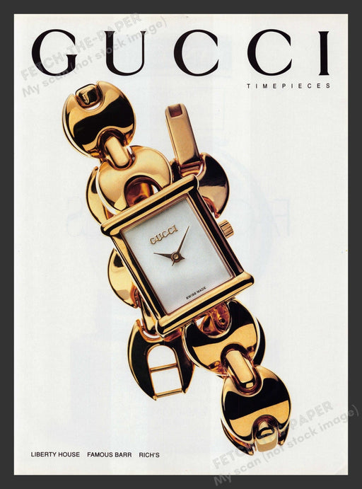 Gucci Timepieces Watch Gold Swiss Promo 1990s Print Advertisement 1994 Fetch the Paper!