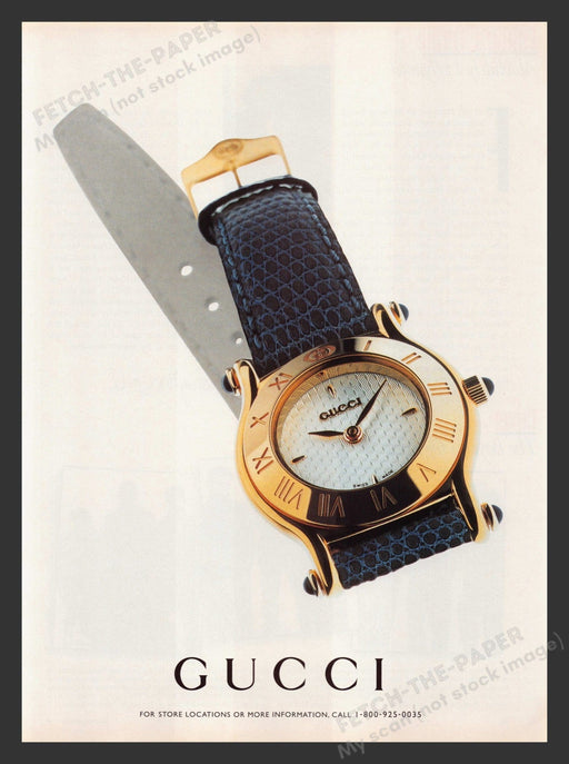 Gucci Watch Promo 1990s Print Advertisement 1996 Fetch the Paper!