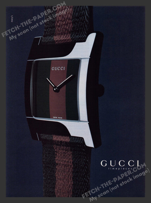 1999 Gucci Watches Timepiece Print Advertisement Ad.