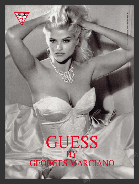 Guess Anna Nicole Smith Wedding Dress 1990s Print Advertisement 1993 Fetch the Paper!