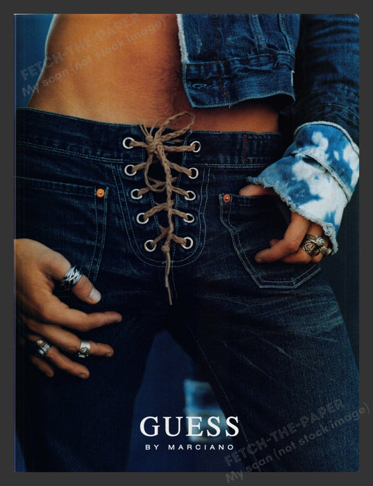 2002 Guess By Marciano Low-Rise Men's Jeans Print Advertisement.