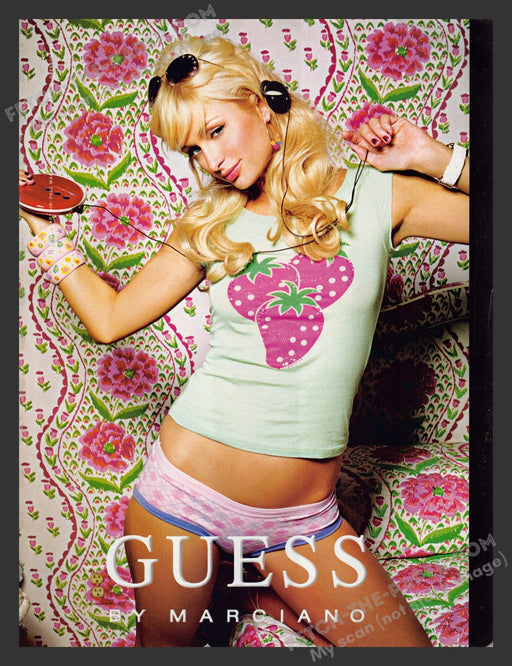 2005 Print Advertisement Guess By Marciano Paris Hilton Underwear Ad.