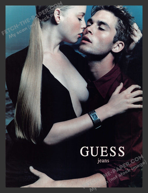 2000 Print Advertisement Guess Jeans Clothing Sexy Couple Ad.
