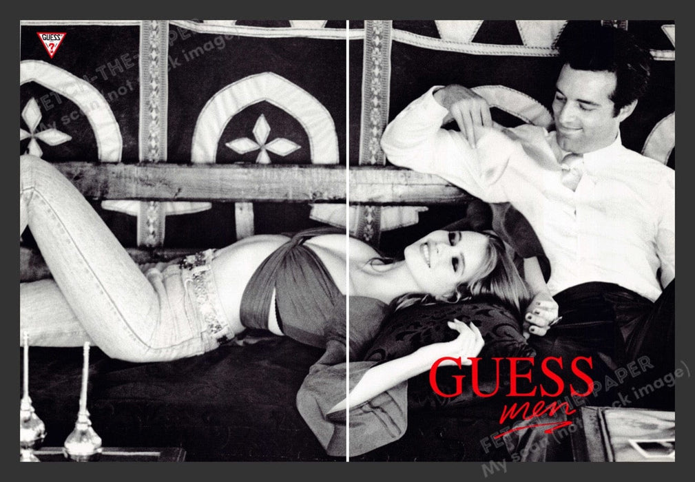 1990 Guess Men Claudia Schiffer Print Advertisement (2 Pages)