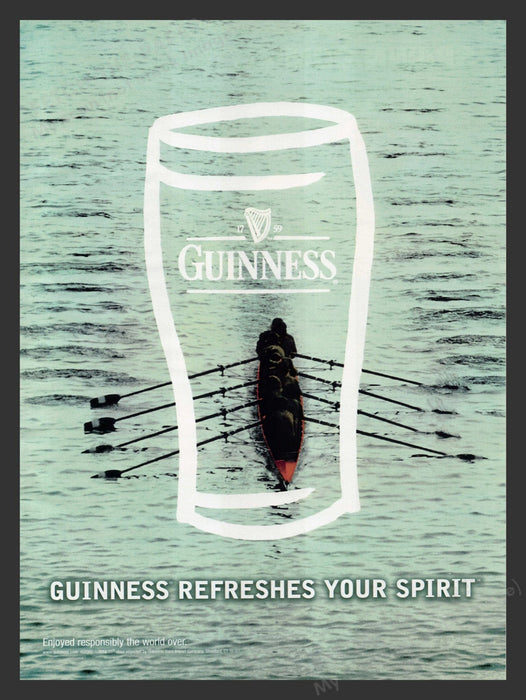 2000 Guinness Beer Alchohol Rowing Team Print Advertisement Ad.